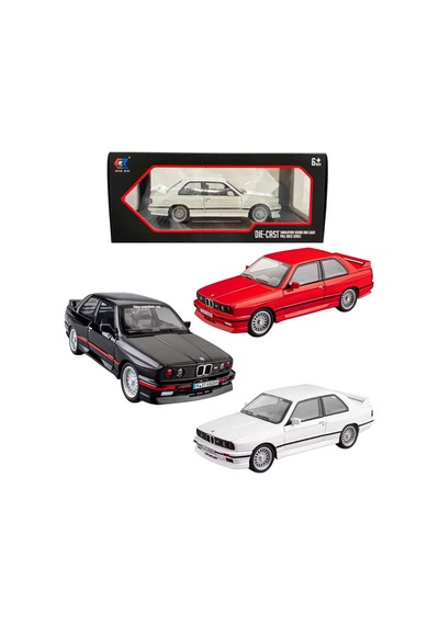 Bmw E30 Die Cast Metal Model Araba Kırmızı 1:24 Açılır Kapılı Sesli Işıklı
