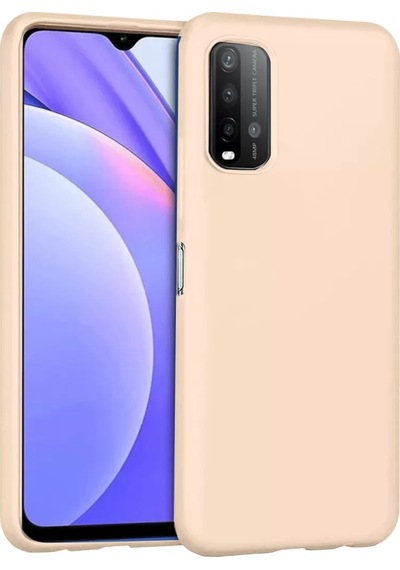 Newface Xiaomi Redmi 9t Kılıf Nano İçi Kadife Silikon - Pudra