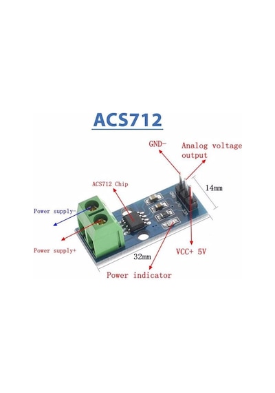 Acs712 Akım Sensörü Current Sensor -5 İla +5a
