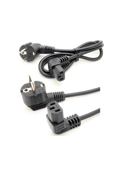 C13 Power Kablo - 90 Derece L Uç - Dik Açılı - Standart Power Kablosu - 1.8 Mt