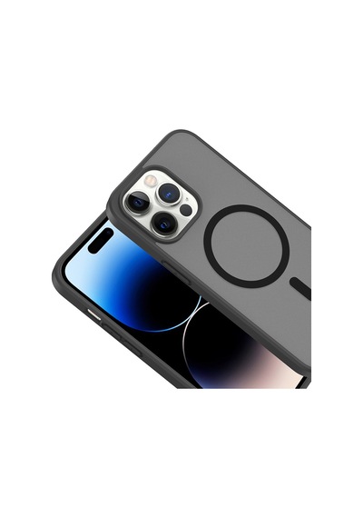 Apple Uyumlu iPhone 14 Pro Kılıf M-safe Şarj Özellikli Mkst Babet Kapak - Mavi