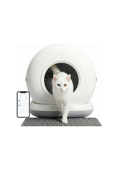 Haustier Cb001 Gri Akıllı Otomatik Kedi Tuvaleti, App İle Uzaktan Kontrol, 75lt Hazne, 7lt Çöp Haznesi, Ağırlık Sensörlü