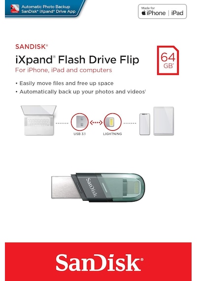Sandisk Ixpand Flash Drive 64gb Type A + Lightning, Flash Sürücü,
