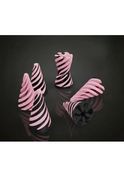 Spiral Geçmeli Koni Stres Çarkı - Masaüstü Dekoratif Obje Görsel İllüzyon - Fidget Stres Oyuncağı - Pembe