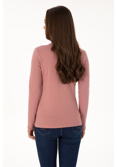 U.S. Polo Assn. Kadın Gül Kurusu Basic Polo Yaka Sweatshırt 50307755-VR221