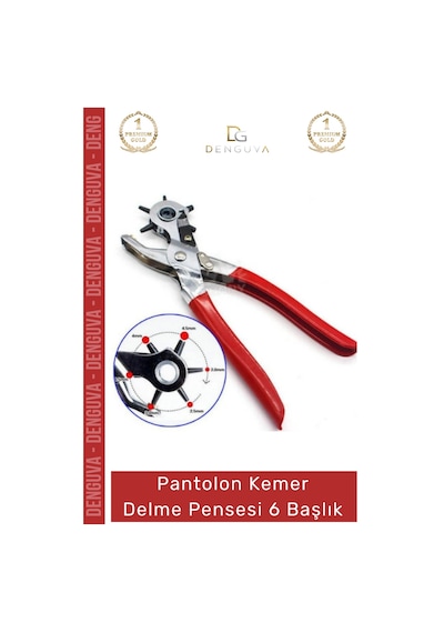 Özel Üretim 6 Başlıklı Delik Açıcı Perçin Prensi Erkek Kadın Pantolon Kemer Delme Pensesi