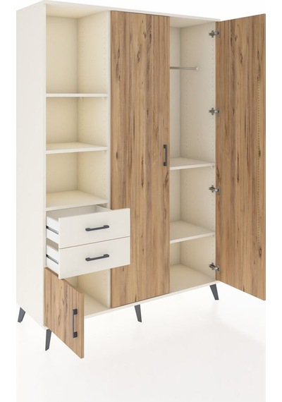 Hyperion Dolap 5 Raflı 2 Çekmeceli Tek Askılı 132x44x195 Ayta... Aytaşı