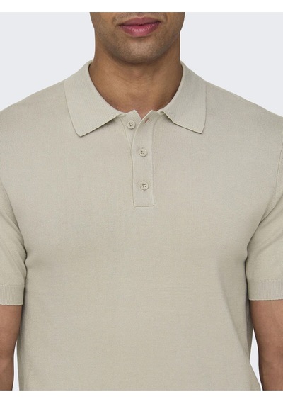 Only & Sons Erkek Regular Fit Polo Yaka Bej Triko T-shirt - 22022219 Bej