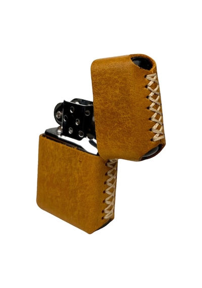 Handmade El Yapımı Hakiki Deri Zippo Modeli Çakmak Camel