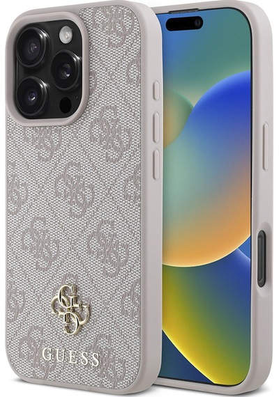 Apple iPhone 16 Pro Max Uyumlu Kılıf Guess Lisanslı Magsafe Şarj Özellikli Small 4g Classic Kapak Pembe