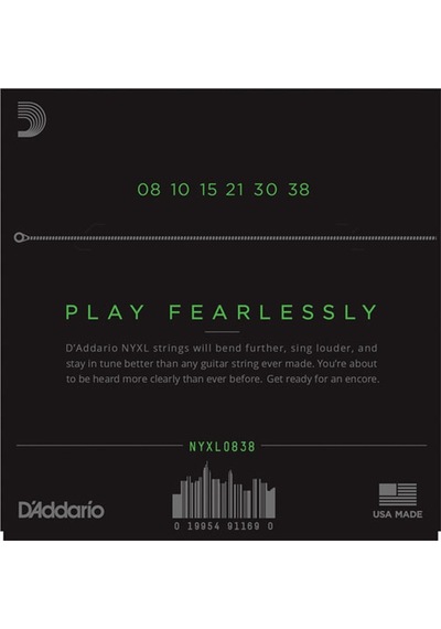 D'addario Nyxl0838 Nickel Wound. Extra Super Light. 08-38 Takım T