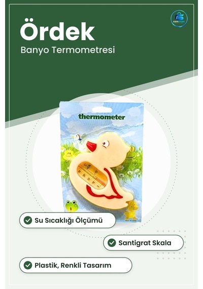 Ördek Şeklinde Banyo Termometre Su Sıcaklığı Ölçer Plastik Renkli