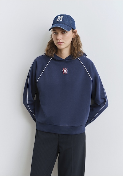 Mavi - Biye Detaylı Kapüşonlu Lacivert Sweatshirt 1s10362-87518 Lacivert