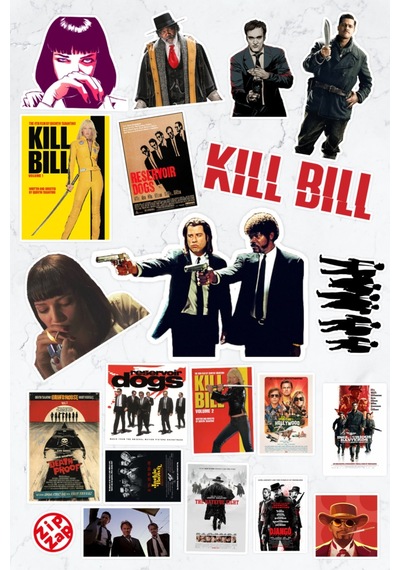 Quentin Tarantino Sticker Paketi 20 Adet Çok Renkli