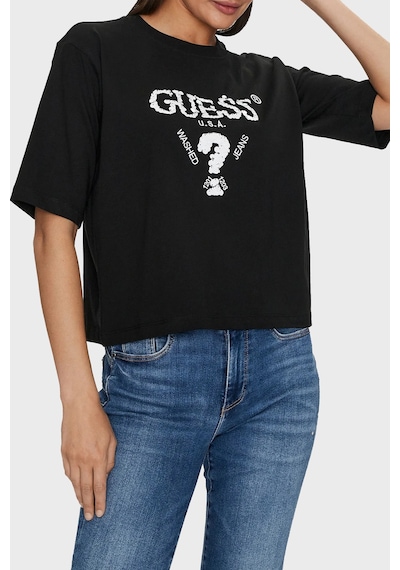 Guess Bayan T Shirt V4yı06 I3z14 Fj8n Siyah SIYAH Guess Bayan T Shirt V4yı06 I3z14 Fj8n Siyah SIYAH