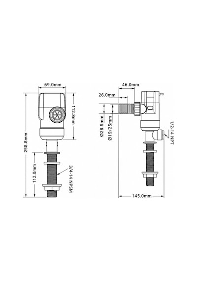 Seaflo Çek Valfli Dikey Livar Pompası 1100 GPH 12V