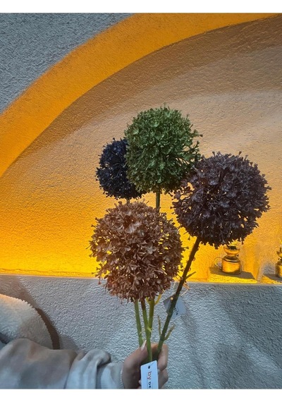 Ekodoğa Yapay Allium Çiçek, 4 Adet, 70 Cm, Çok Renkli
