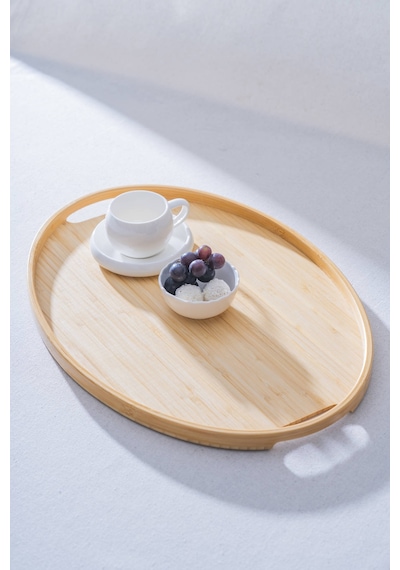 Acar Bambu Sunum Tepsi - 45 Cm Kahverengi