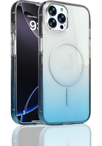 Apple Uyumlu iPhone 16 Pro Max Kılıf M-safe Şarj Özellikli Zore Septik Silikon Kapak Turkuaz