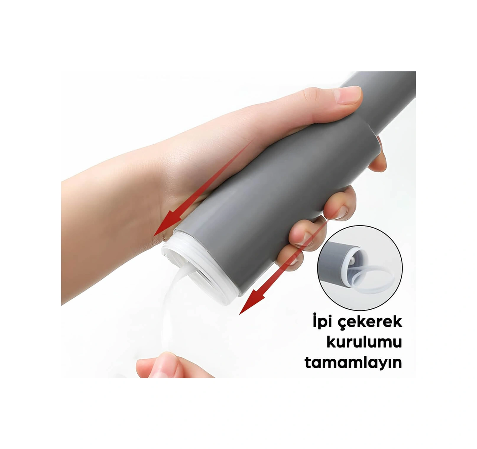 Mucit Home Isı Yalıtımlı Tutacak Tencere Tava Tutacağı Sapı Kolay Kurulum - 1 Adet Gri