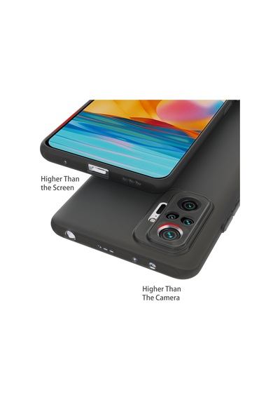 Redmi Note 10 Pro Uyumlu Süper İnce Mat Ultra Thin Silikon Kılıf Buzlu Siyah