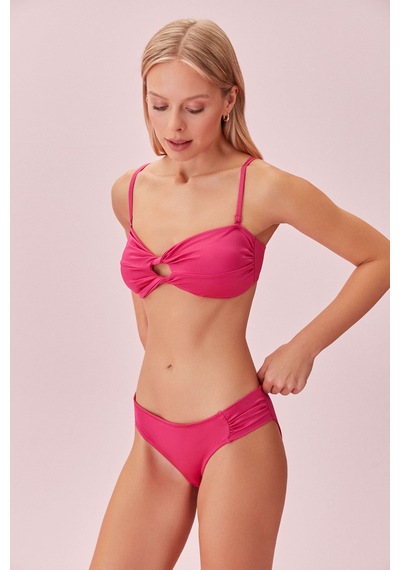 Suwen Begonvile Burgulu Straplez Bikini Üst Sb25615144d144 Begonvil