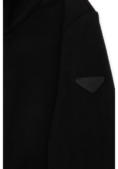 U.S. Polo Assn. Erkek Çocuk Fermuarlı Siyah Polar Sweatshirt 50298067-VR046