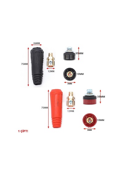 Dkj10-25 200a Konnektör Çift 10-25mm2 Kablo Yüksek Akım Kilitli Panel Tip Konnektör Kaynak Makinesi Hızlı Bağlan