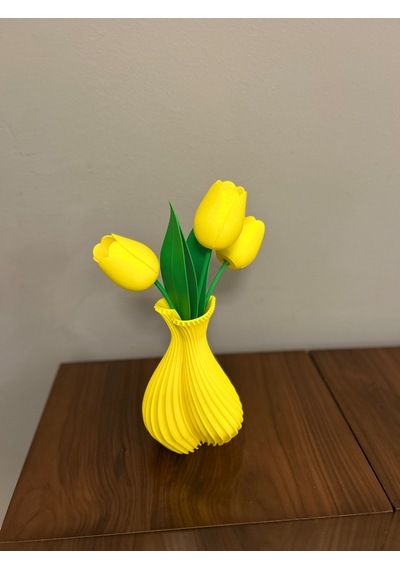 Kalpli Sarı Vazo Açık Sarı