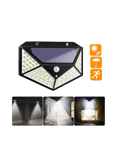 4 Adet 100 Led Solar Sokak Lambası 3 Modlu Güneş Enerjili Lamba