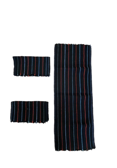 Oto Koltuk Serme Kilim 3 Lü Takım Kırmızı & Mavi Çizgili