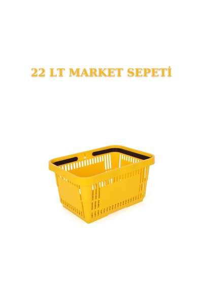 5 adet 22Litre Market ve Alışveriş Sepeti, Saplı Market Sepeti S