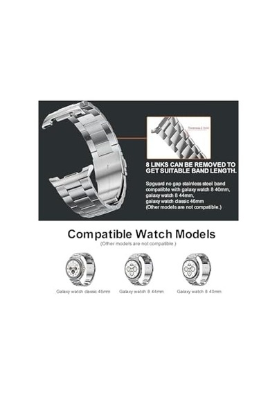 - İle Uyumlu Galaxy Watch 8 40mm 44mm Classic 46mm Kordon Klipsli Metal Kordon 04 Kısaltma Aparatı