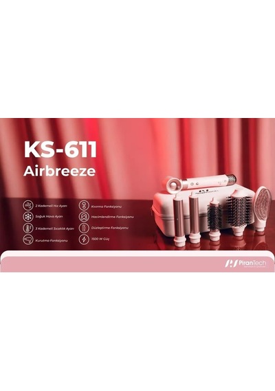 Ks-611 Airbreeze 6 Başlıklı Saç Şekillendirme Ve Kurutma Seti Bukle, Hacim, Hızlı Kurutma Diğer