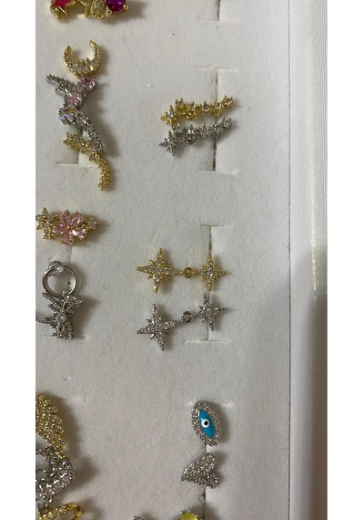 Kutup Yıldızı Tragus Pearsıng Çelik Kıkırdak Küpe 1 Adet Altın