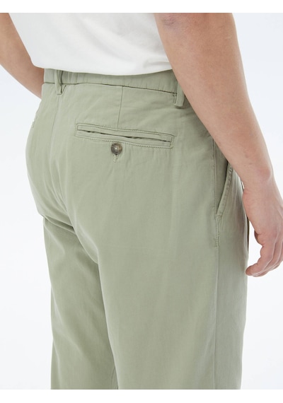 Kip Haki Dokuma Smart Casual %100 Pamuk Pantolon Haki