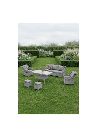 Dora Garden Home Ecem 7 Kişilik 3+1+1 2 Adet Puff Hediyeli Rattan Bahçe Takımı Açık Gri Siyahçizgili Dora Garden Home Ecem 7 Kişilik 3+1+1 2 Adet Puff Hediyeli Rattan Bahçe Takımı Açık Gri Siyahçizgili