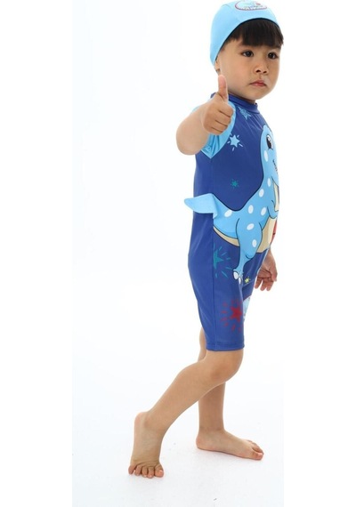 My Kids Wear Boneli Fermuarlı Erkek Çocuk Mayo Kiremit