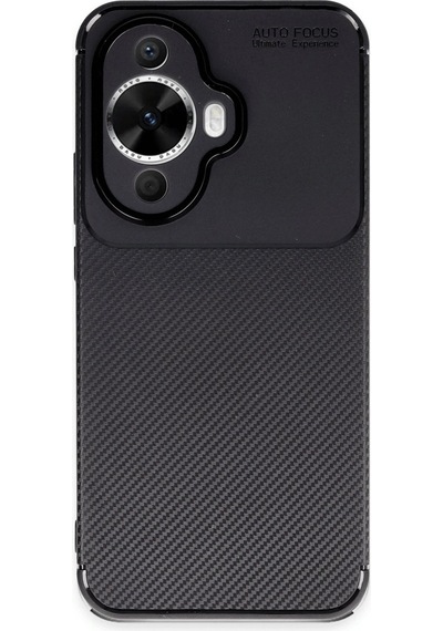 Huawei Nova 12s Kılıf Auto Focus Karbon Kapak Siyah