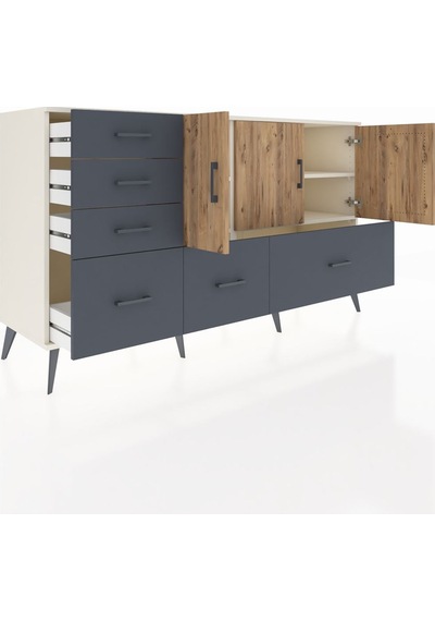 Hyperion Konsol 4 Raflı 6 Çekmeceli 3 Kapaklı 176x44x99 Aytaşı-ça Aytaşı-çam/antrasit Hyperion Konsol 4 Raflı 6 Çekmeceli 3 Kapaklı 176x44x99 Aytaşı-ça Aytaşı-çam/antrasit
