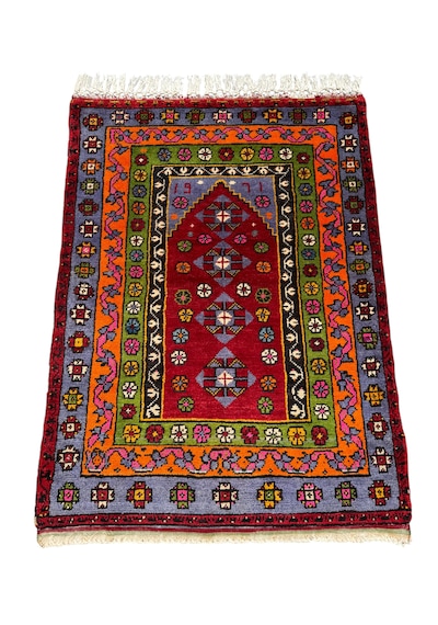 El Dokuma 1971 Koleksiyonluk 100x135 Kök Boya Selendi Halısı
