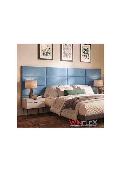 Winflex 25x50cm Dikdörtgen Kumaş Kaplı Akustik Panel- 1 Adet Turkuaz