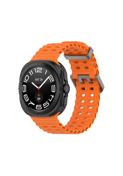 Samsung Galaxy Watch Ultra 47mm Uyumlu Krd-118 Tırtıklı Tasarım Silikon Kordon - Midnight Blue