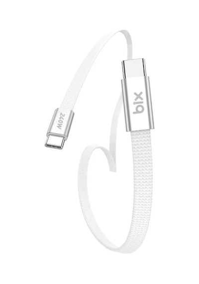 Bix T5cc Type-c To Type-c 5a 240w 480mbps Örgülü Hızlı Şarj Data Kablosu 1 Metre Beyaz