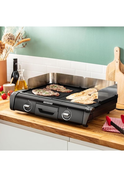 Tefal Family Grill 2400 W Termostatlı 2 Pişirme Yüzeyli İç/Dış Mekân Izgarası