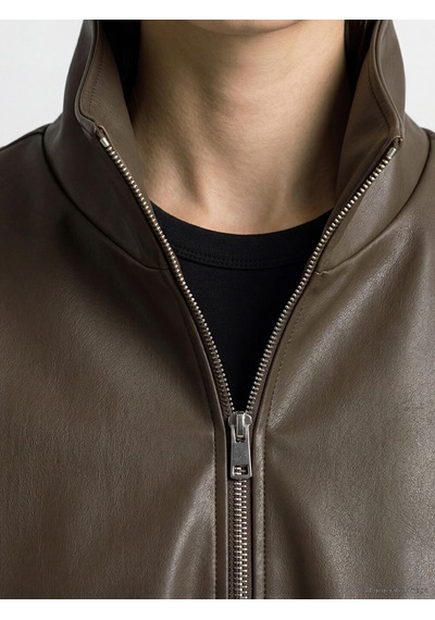 Lcw Everyday Kahverengi Oversize Kadın Bomber Deri Görünümlü Ceket