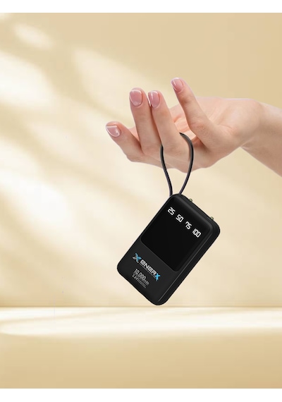 Enerx ENR-P10DC 10.000 Mah 2.1A Dahili Kablolu Led Aydınlatmalı Powerbank