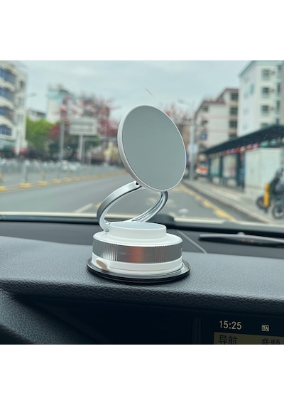 Araç İçi Telefon Tutucu Vakum Özellikli 360 Derece Dönebilen Magnetik T28 Beyaz