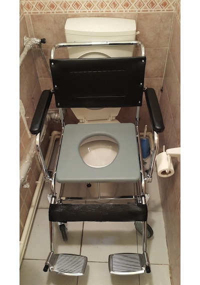 Tekerlekli Hasta Tuvalet Ve Banyo Sandalyesi Transfer Klozetli