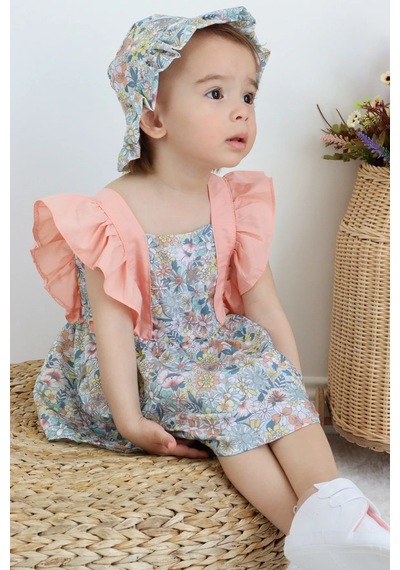 Mnk Baby & Kids Kız Bebek Pamuklu Çıtır Bebek Elbise Tf7313 Pudra
